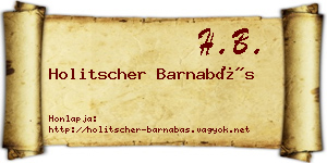 Holitscher Barnabás névjegykártya